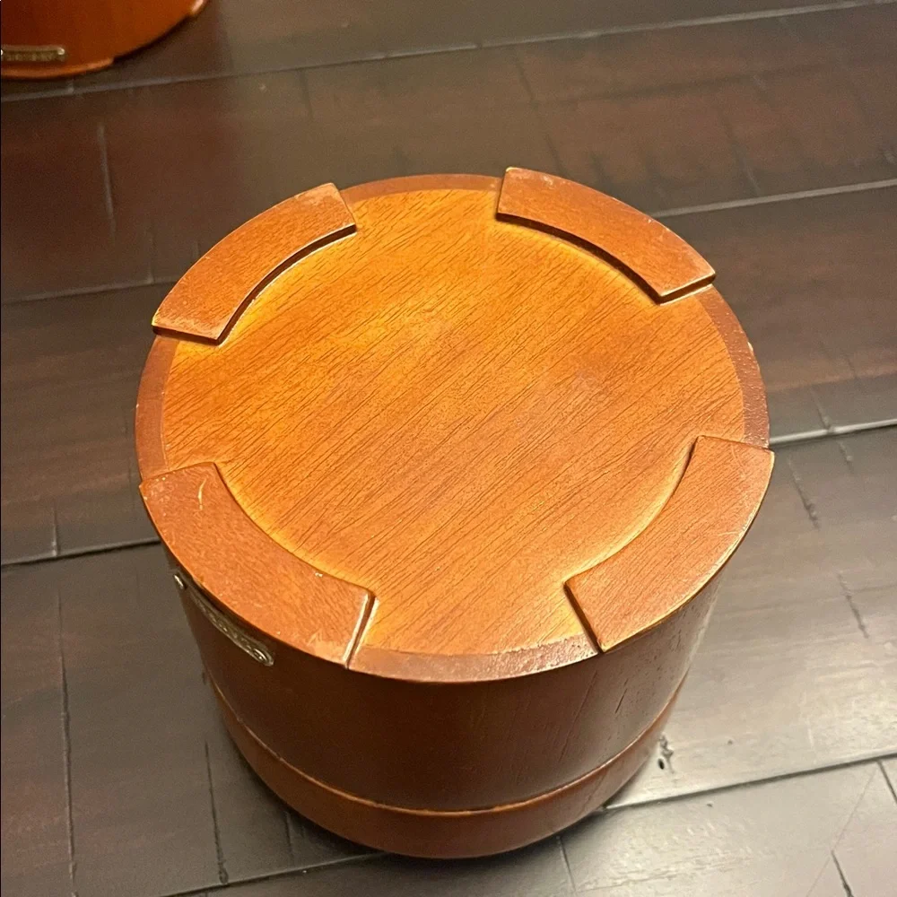 Lauren Ralph Lauren Canister Set of 3 Wood Round Vintage Storage Decoration